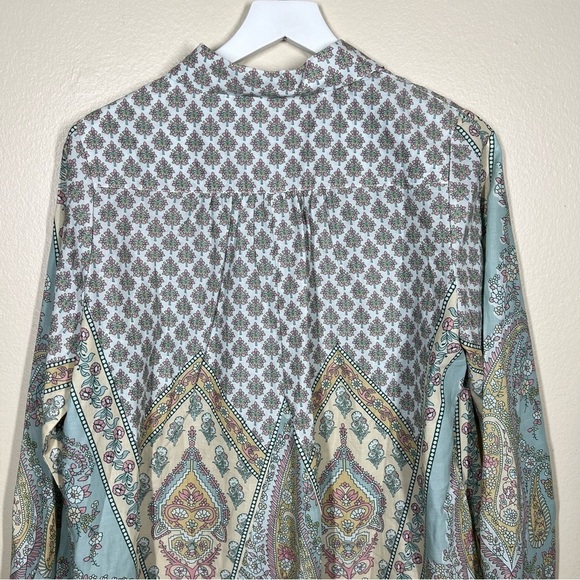 Soft Surroundings Paisley Floral Cotton Voile Tabitha Tunic Top Size Medium Boho - Picture 7 of 10
